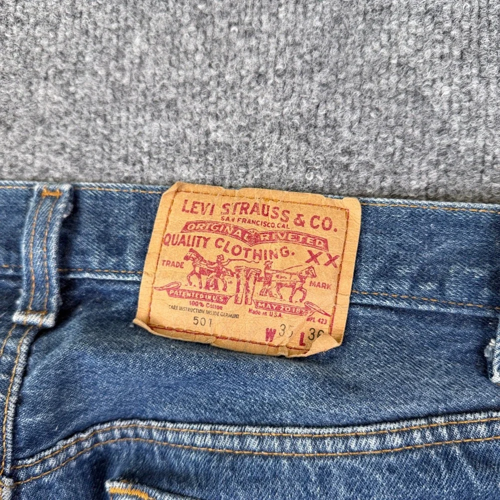 VTG 80s Levis 501 Jeans Mens FITS 34x34 Blue Faded Denim STF 0000 Made in USA
